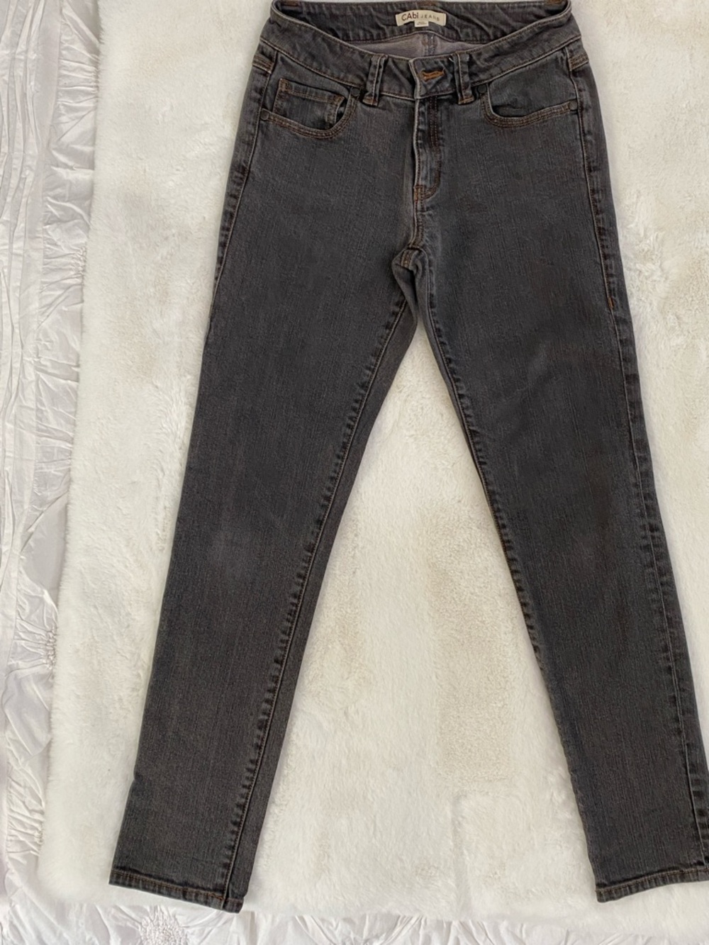 CAbi Mid-Rise Slim Jeans - Charcoal. Size 2 - Picture 6 of 11